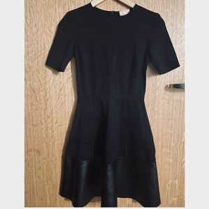 Love...ady leather trim fit and flare dress